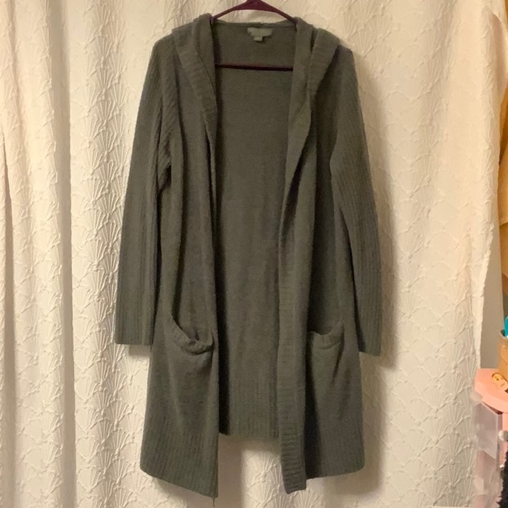 Barefoot Dreams Cosy Chic Lite Relaxed Hooded Cardigan with Pocket’s